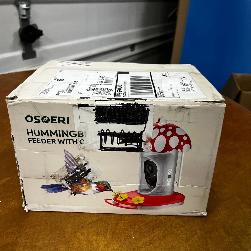 Osoeri OS-BC03 Hummingbird Feeder with Camera, 2K HD AI Identify Solar Bird Fee
